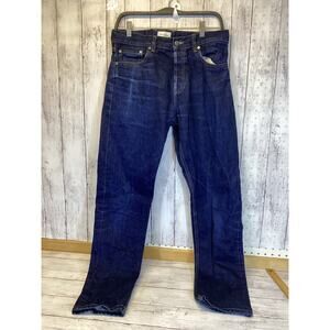 Octobre Éditions Men’s Kurt Straight Jeans Dark Denim 100% Cotton Size 30